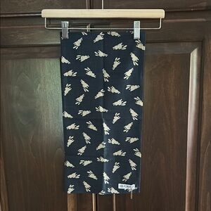 Kariko 20x20 Linen Cotton Bandana  Navy Blue with Rabbit Print